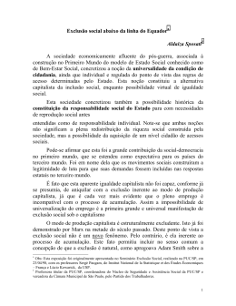 Exclus&atilde;o social como fen&ocirc;meno cultural