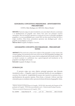 Geografia: conceitos e paradigmas - apontamentos