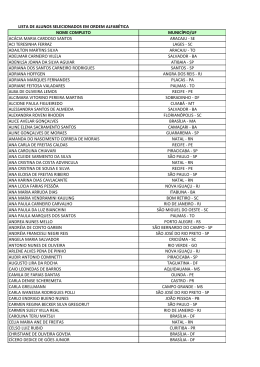 lista de alunos selecionados em ordem alfabética nome completo