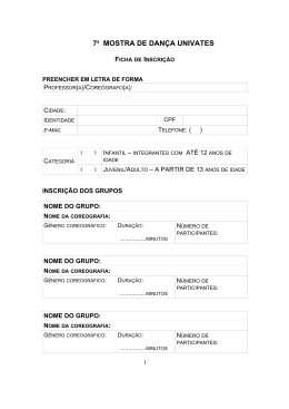 Ficha de inscri&ccedil;&atilde;o