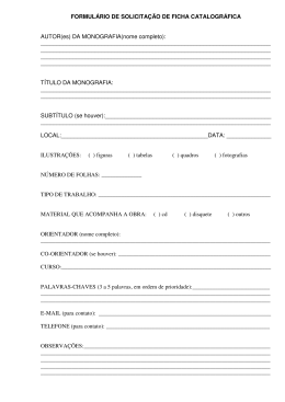 Formulário de solicitação de ficha catalográfica