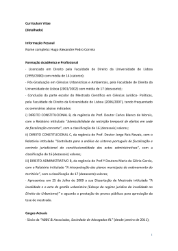 Curriculum Vitae (detalhado) Informação Pessoal Nome completo