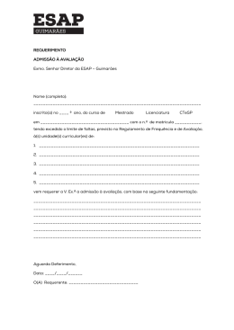 Admissão à avaliação - PDF