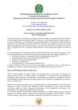Edital 01/2014 - Engenharia El&eacute;trica