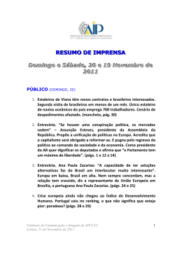 Resumo de imprensa dos dias 19 e 20 de Novembro