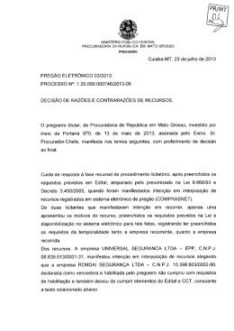 Pregão Eletrônico 03/2013 - Procuradoria da República em Mato