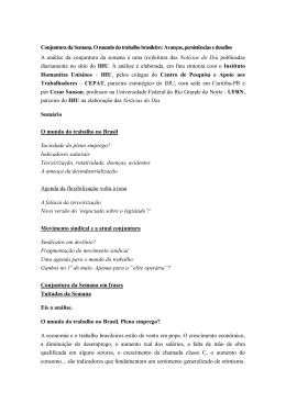 Conjuntura m&ecirc;s de maio