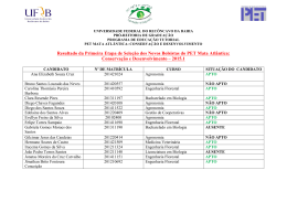 Resultado da Primeira Etapa de Sele&ccedil;&atilde;o dos Novos