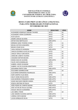 Resultados &ndash; L&iacute;ngua francesa - Instituto de Letras e Ling&uuml;&iacute;stica