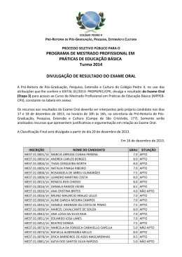 Resultados do Exame Oral