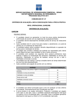 Prova Pr&aacute;tica - Crit&eacute;rios de Avalia&ccedil;&atilde;o e Nova Convoca&ccedil;&atilde;o