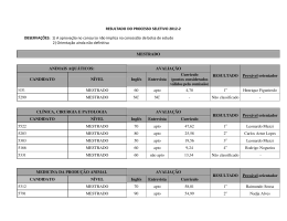 RESULTADO DO PROCESSO SELETIVO 2012-2