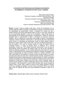 APLICA&Ccedil;&Atilde;O DE GEOTECNOLOGIAS NAS PESQUISAS EM