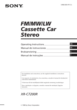 FM/MW/LW Cassette Car Stereo - Pdfstream.manualsonline.com