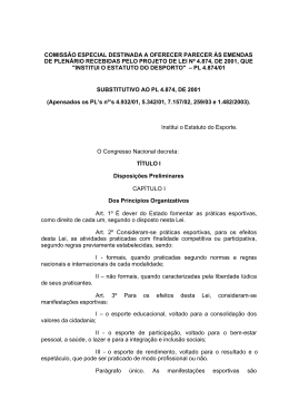 Estatuto do Desporto - PL 4.874-2001