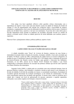 ESPA&Ccedil;OS E POL&Iacute;TICAS DE ESPORTE E LAZER COMO