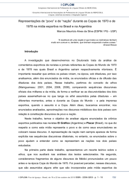 I CIPLOM Representa&ccedil;&otilde;es de &ldquo;povo&rdquo; e de &ldquo;na&ccedil;&atilde;o