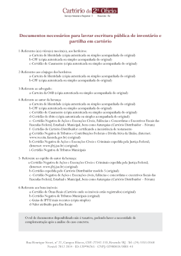 Documentos necess&aacute;rios para lavrar escritura p&uacute;blica de invent&aacute;rio