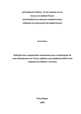 Defini&ccedil;&atilde;o dos componentes necess&aacute;rios para a