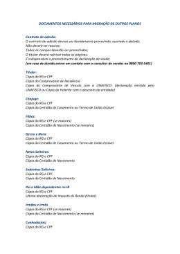 documentos necess&aacute;rios para migra&ccedil;&atilde;o de outros planos