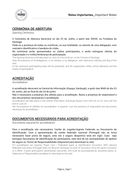 Informa&ccedil;&otilde;es Importantes