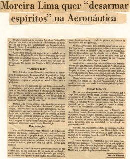 Moreira Lima quer "desarmar espíritos" na Aeronáutica