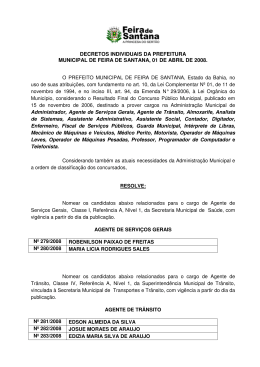 Decreto Individual - Prefeitura Municipal de Feira de Santana