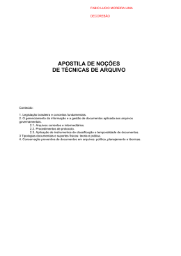 APOSTILA DE NOÇÕES DE TÉCNICAS DE ARQUIVO