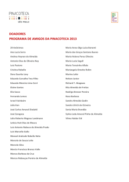DOADORES PROGRAMA DE AMIGOS DA PINACOTECA 2013
