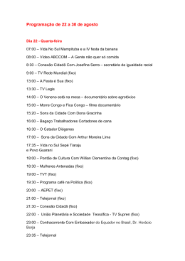 (Programa&ccedil;&atilde;o de 22 a 30 de agosto) - Sinpro-DF