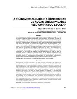 A transversalidade e a constru&ccedil;&atilde;o de novas subjetividades pelo