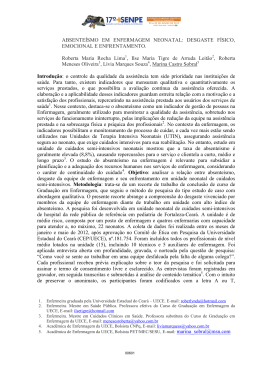 desgaste f&iacute;sico, emocional e enfrentamento.