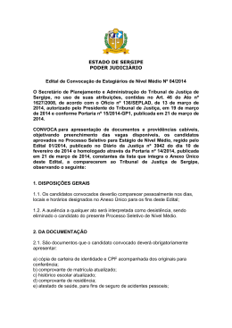 Edital nº 04- 2014 Nível Médio - Tribunal de Justiça de Sergipe