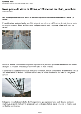 Uma extensa ponte de vidro a 180 metros do chão