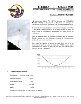 Manual de instruções da antena E-100AR. Arquivo em