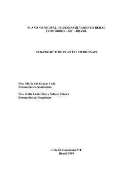 PLANO MUNICIPAL DE DESENVOLVIMENTO RURAL