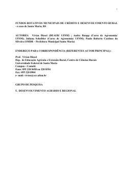 FUNDOS ROTATIVOS MUNICIPAIS DE CR&Eacute; DITO E