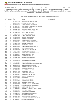 SEMDUH LISTA DOS CONTEMPLADOS