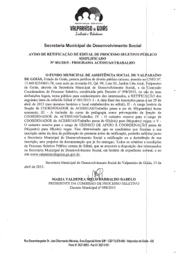 Secretaria Municipal de Desenvolvimento Social