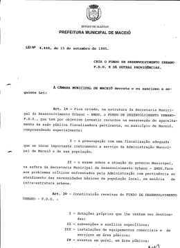 Lei n&ordm; 4444 de 15/09/95 - C&acirc;mara Municipal de Macei&oacute;