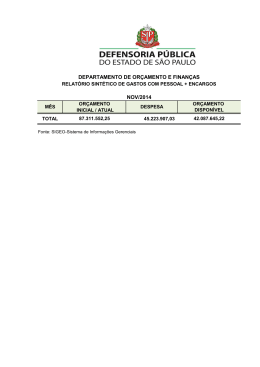 DEPARTAMENTO DE OR&Ccedil;AMENTO E FINAN&Ccedil;AS NOV/2014