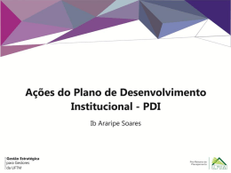 Plano de Desenvolvimento Institucional – PDI