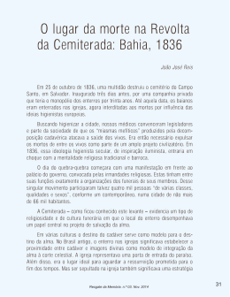 O lugar da morte na Revolta da Cemiterada: Bahia, 1836