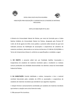 Edital Habilita&ccedil;&atilde;o Coleta Seletiva Solid&aacute;ria UFPel 2 nov 2014