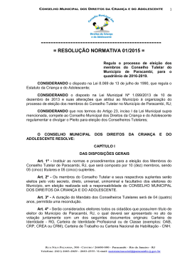 Resolução Normativa - Prefeitura Municipal de Paracambi