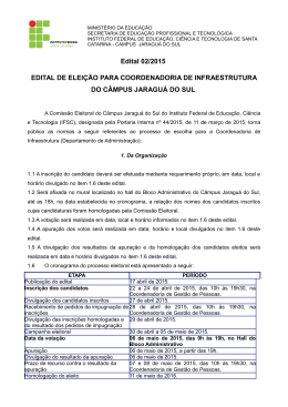 Edital 02/2015 EDITAL DE ELEIÇÃO PARA