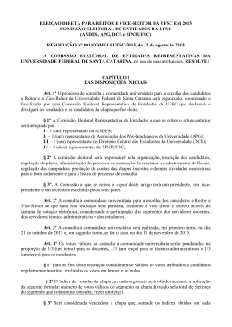 Resolu&ccedil;&atilde;o N&ordm; 001/COMELEUFSC/2015