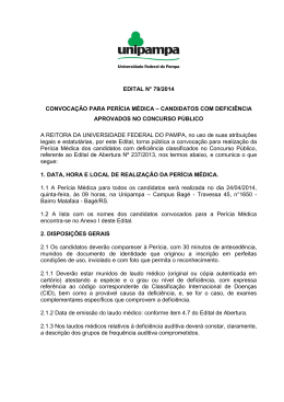 EDITAL N&deg; 79/2014 CONVOCA&Ccedil;&Atilde;O PARA PER&Iacute;CIA M&Eacute;DICA