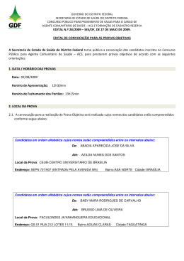 Edital de Convoca&ccedil;&atilde;o para as Provas Objetivas