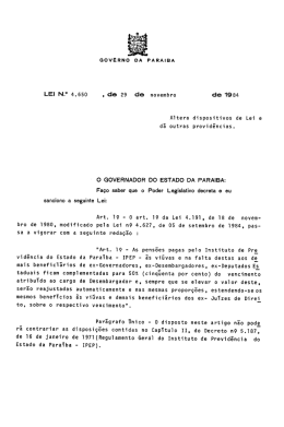 LEI N°. 4.650, de 29 de novembro de 1984.